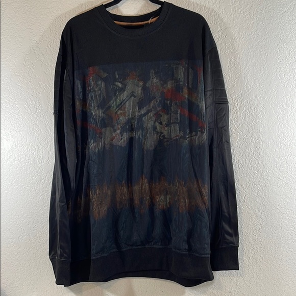 Sean John Other - SEAN JOHN Black Long Sleeve Pullover Sweatshirt Multicolor Abstract Graphic Sz 3